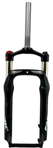 HZXQCVB 20 Zoll 4,0 Reifen Fatbike-Gabel QR 9x135mm Scheibenbremse Ölfeder Federgabel Federweg 100mm 1-1/8 Gerades Rohr Manuelle Sperre(Glossy Black)