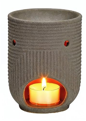 wesentlich. Duftlampe Grau in Steinoptik, Aroma Diffuser für ätherische Öle und Duftöle, Anthrazit, langanhaltender Raumduft