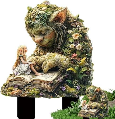 Waldgeist Acryl Märchengarten-Figur, Acrylgarteneinsätze, Gartendeko für Draußen Wetterfest, Tree Man Fairy Fairy Garden Stakes Deko für Hof Rasen, Rasen, Terrasse Hinterhof