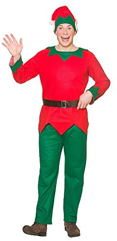 Wicked Costumes Mens Christmas Elf Fancy Dress Costume - One Size