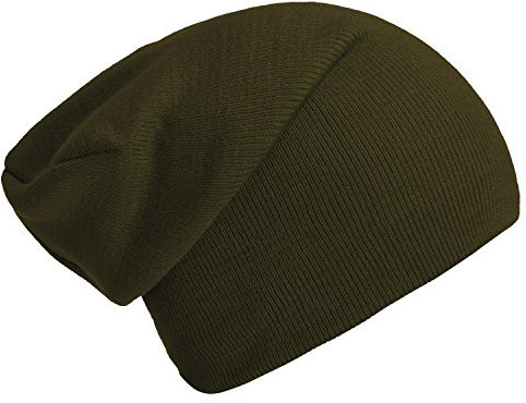 DonDon Mütze Herren Mütze Damen Wintermütze Slouch Beanie - Olive