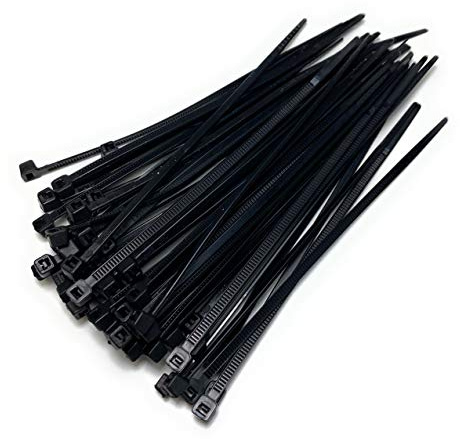 50 Pieces Black and White Cable Ties (3.6mmx300mm, Black)