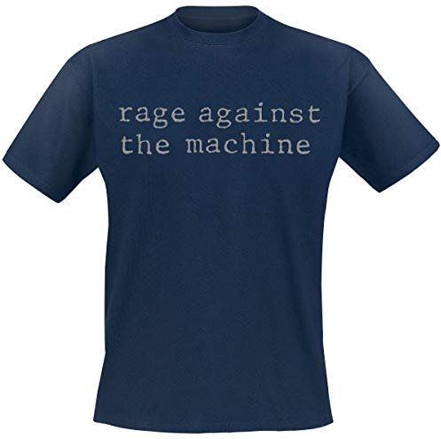 Rage Against The Machine T Shirt Original Logo Nue offiziell Herren Navy Blau M