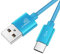 ameego 3.3ft Nylon Braided USB C 3.1 Sync & Fast Charging Cable for Samsung, HTC, Nokia, Sony, Nintendo Switch, and More Device with Type C Reversible Connection - Light Blue