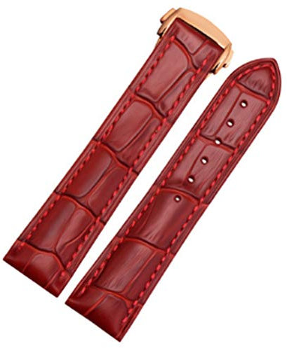 [Richie Strap] 18 mm Damen-Uhrenarmband aus Leder für Armbanduhr Omega [SpeedMaster] [De Ville]