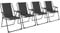 Harbour Housewares Klappe Metall Beachstühle - Schwarz - Pack Von 4