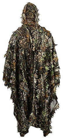 HYFAN Ghillie Suit Poncho 3D Feuilles Camouflage Cape Cape pour Les Militaires, CS, Chasse à la Jungle, Paintball, Airsoft, Photographie de la Faune (Taille Gratuite)