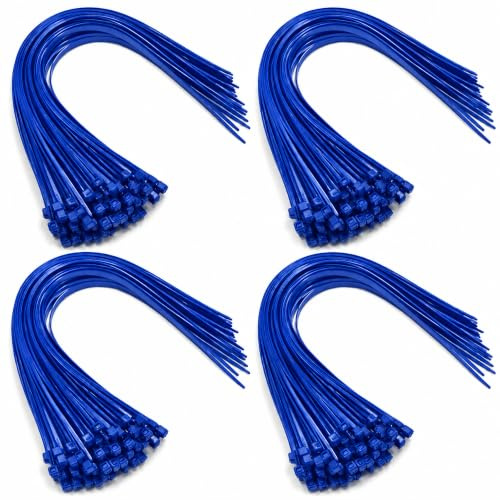 On1shelf Colliers de serrage - 450 mm x 4,8 mm - Liens de serrage extra longs de 17,7 pouces - Serre-câbles en nylon (200, Bleu)
