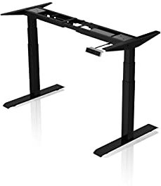 - AGIL - Schwarzes Premium Gestell mit Doppelmotor für einen ergonomischen Schreibtisch - Memoryspeicher - Elektrisch Höhenverstellbarer Schreibtisch für Kinder und Erwachsene - stufenlos verstellbar