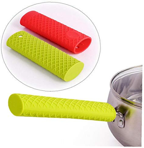 BYFRI 1pc Silicone Pot Pan Handle Kitchen Saucepan Holder Sleeve Slip Frying Pans Cover Grip Cookware Handles Random Color