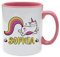 Personalised Caticorn Girl Baby Kid Any Name Beauty Cat Unicorn Birthday Back to School 11 Oz / 15 Oz Ceramic Coffee Mug. (Pink Inside and Handle)