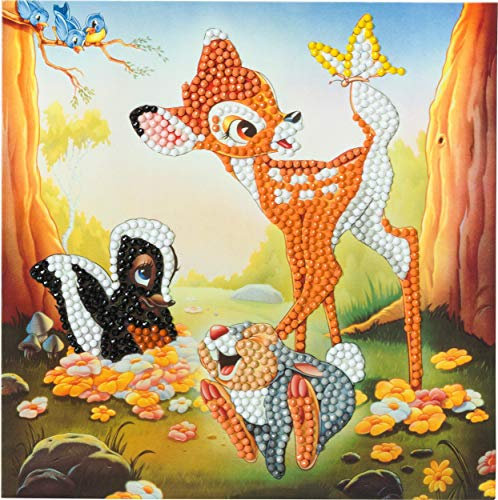 Craft Buddy Crystal Art CCK-DNY804 Bambi and Friends, 18x18cm Crystal Art Card, Multi