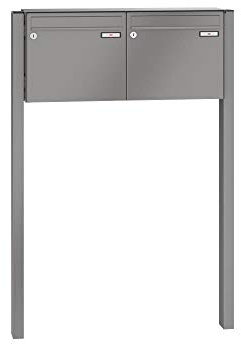 RENZ/Basic B / 2er Freistehende Briefkastenanlage Standbriefkasten/RAL-Farbe/Volumen 1/zum Einbetonieren/Dein-Briefkasten.de