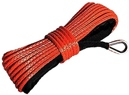 Faderr Cuerda de cabrestante sintética de 1/4 Pulgadas x 50 pies con Vaina para cuatrimotos ATV UTV SUV camión Barco Ramsey Cable de cabrestante sintético Cuerda de Emergencia 700 Libras