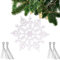 BETESSIN 24pz Fiocchi di Neve Glitter Bianco Decorativi per Albero di Natale Confetti Decorazione Natalizie Fiocco di Neve Artificiale Plastica Ciondoli Pendenti Ornamenti Appendere