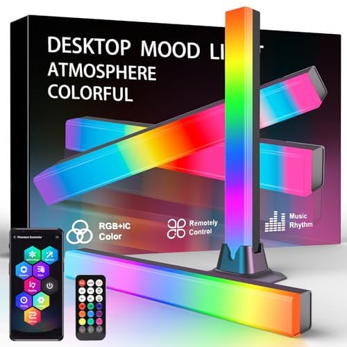 FUPT Smart Light Bar, (2 pezzi) Illuminazione per intrattenimento per TV e giochi, lampada da gioco per ambienti sincronizzati con musica, barra luminosa ad immersione per TV, stanza, soggiorno