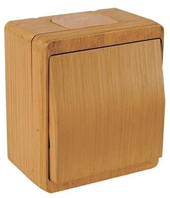Aufputz Schalter (Ein/Aus) Holz Optik/Holzfarben · Birne · IP44 / für Feuchtraum geeignet · Mutlusan · AP Serie NEMLIYER