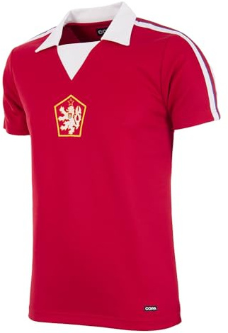 COPA Football Tschechoslowakei 1976 Retro Fußballshirt Herren L Rot