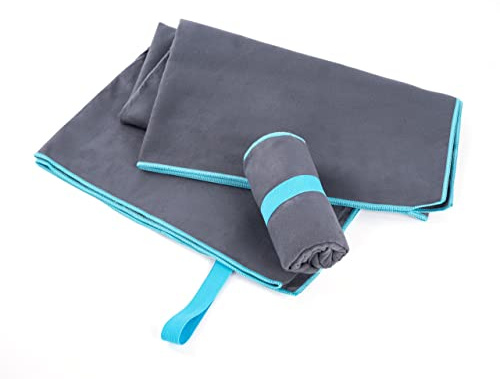 BESTIF Mikrofaser Handtuch | Schnelltrocknend, Kompakt, Ultraleicht | Sport Handtücher perfekt für Reise, Strand, Fitness (Dunkelgrau, 75 x 130 cm)