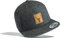 Outdoor Cap Flexfit Snapback : Hirsch (Leder-Patch) - Kappe Herren & Damen - Kletter Ausrüstung Wander Zubehör (Grau)
