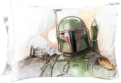 Jay Franco Star Wars The Book of Boba Fett 1 Wende-Kissenbezug für Kinder, superweiche Bettwäsche
