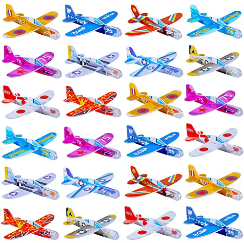 Manmel 50 Pcs Foam Gliders Planes Toys for Kids, Paper Airplane, Party Favors Goodie Bag Stuffers, Outdoor Flying Toys, Bulk for Classroom Prizes Boys and Girls