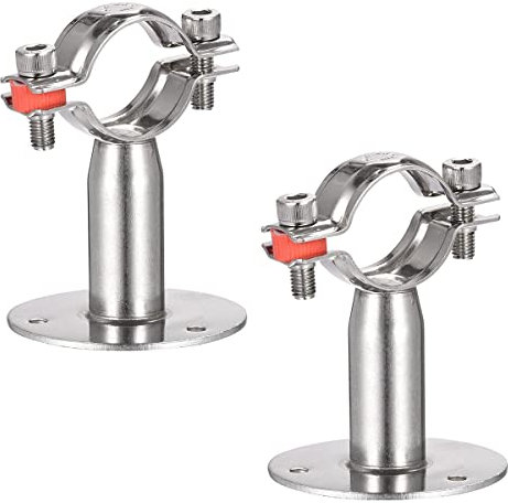 Hsthe Sea 2 staffe per Montaggio a Parete per Tubo (Φ30-34 mm) Regolabili in Acciaio Inox, Ideali per Fissaggio di Tubi, Tubi o Pali