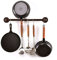 LINKPIPES Pipe Pot Pan Rack Wall Mounted Industrial Utensil Lid Holder Cookware Hanger Kitchen Organizer Hanging Bar Rail with S Hooks(24 inch,Red Bronze)