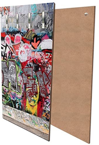 wandmotiv24 Garderobe Graffiti 3 Hochformat - 55x100 (BxH) - Dekorfolie Wandgarderobe, inklusive Garderoben-Haken, Kleiderhaken, Set M0027