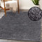 payé Teppich Wohnzimmer Hochflor Shaggy - 200x200cm - Anthrazit Einfarbig Uni Flauschig Modern Boho Deko Teppiche Weich Schlafzimmer