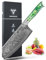 SANMUZUO Nakiri Messer 19 cm Profi Küchenmesser Damastmesser, Xuan Serie, VG10 Damaskus Stahl Küchenmesser mit Harz Griff(Smaragd Grün)