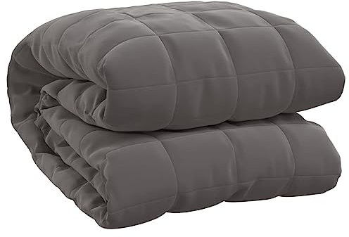 vidaXL Gewichtsdecke Therapiedecke Schwere Decke Schlafhilfe Entspannungsdecke Einschlafhilfe Schwerkraftdecke Grau 155x220cm 7kg Stoff