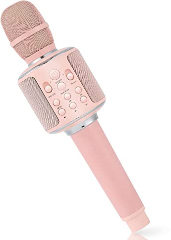 Wireless Bluetooth Microphone, Portable Karaoke With Speaker for Kids Adults Singing Handheld Mic Home KTV Party
