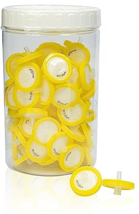 100 Pezzi Nylon Filtri per Siringa, Diametro di 25 mm e Dimensione dei Pori di 0,22 μm, Filtro per Siringa per Laboratorio Scientifico, Biomedicina