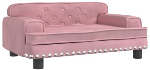 vidaXL Hundebett, Hundekissen mit weicher Polsterung, Hundesofa Hundecouch für kleine Hunde Haustiere, Haustierbett Katzenbett, Rosa Samt