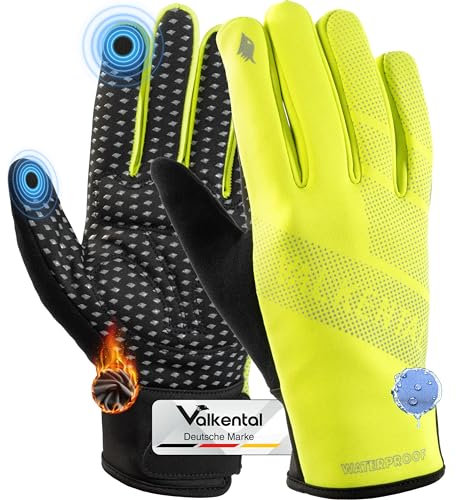 Valkental - wasserdichte Fahrradhandschuhe - Gepolstert & Griffig - Winterhandschuhe & Übergangshandschuhe - Herren & Damen - mit Touchscreen Funktion