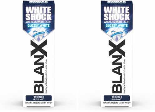BlanX White Shock Zahnaufhellung, Zahnschmelzschonende Zahncreme, für weißere Zähne, 75 ml (2er Pack)
