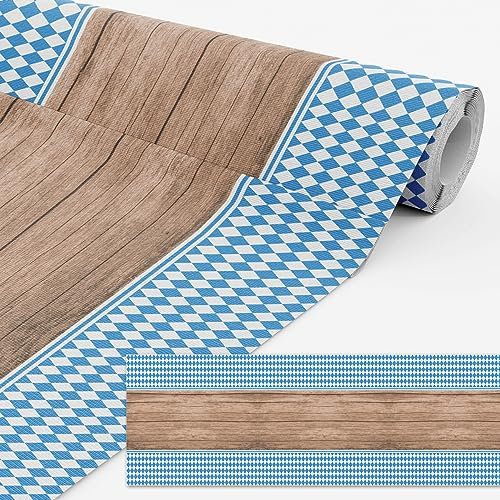 itenga Tischläufer bayrisch bayern blau weiß 40cm breit 24 Meter für Oktoberfest Grillfeste und andere Feiern