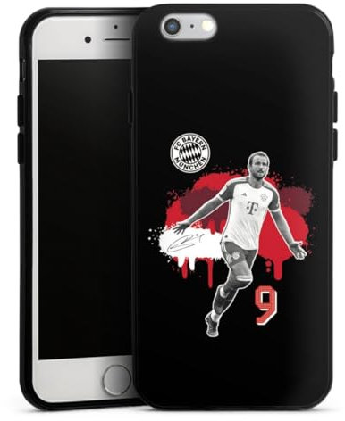 DeinDesign Silikon Hülle kompatibel mit Apple iPhone 6 Case schwarz Handyhülle FC Bayern München Harry Kane Offizielles Lizenzprodukt