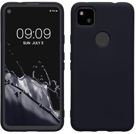 kwmobile Hülle kompatibel mit Google Pixel 4a Hülle - gummierte TPU Silikon Handyhülle - Schutzhülle für kabelloses Laden - Case in Deep Ocean