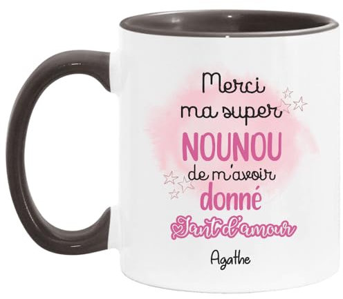 Lalasol - Taza personalizada con diseño de niñera, diseño con texto en francés