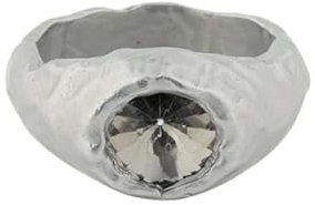 LIQWID Ring Herren Damen Genderfluid, wellenförmiger Ring mit Antiksilber-Finish, recyceltes Material, in 3 Größen erhältlich - PRODUKT 100% MADE IN ITALY (L)