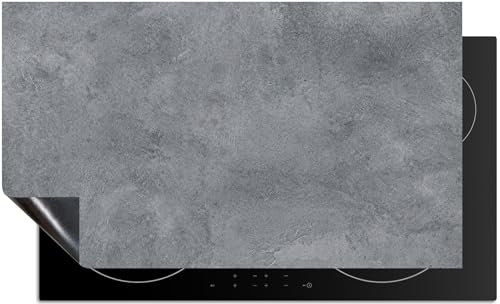 KitchenMundo© Induktionsschutz 80x52 cm Beton Hellgrau Abdeckplatte Schutzmatte Küche Induktionsherd Protektor Anti-Rutsch-Matte - Industrial IBM-BE-LI-GR