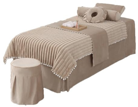 Ensembles de draps de table de massage 4 pièces, ensemble de jupe de table de massage en microfibre, couverture de lit de beauté, housse de canapé de spa élastique ( Color : C , Size : Square head 60*