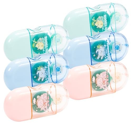 Double Sided Tape Dispenser, 6 Pack Glue Tape Roller, Scrapbooking Supplies for School Home Office Crafting, Cards, Journal and Scrapbook Accessories (5MM X 48M)