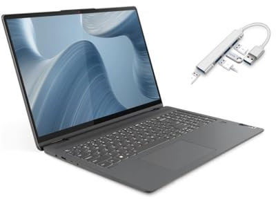 Lenovo IdeaPad Flex 5 - Computer portatile touchscreen 2 in 1 da 16, Intel Core i7-1255U, scheda grafica Intel Iris Xe, 16 GB di RAM, SSD da 1024 GB, KB retroilluminato, impronte digitali, Windows 11