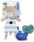 Chicco Set Portaciucco e 2 Gommotti in Silicone 16-36 Mesi, Pocket Friend Portaciuccio Neonato A Forma di Coniglietto, Pratico e Igienico, Set di Gommotti Morbidi e Delicati, Idea Regalo, Azzurro