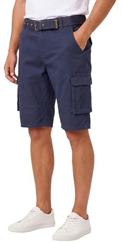 Arctic Seven Herren Cargo Shorts (29W-42W) Regular Fit Kurze Hosen mit Gürtel - 100% Baumwolle Obermaterial, Sommer Cargohose Männer - AS-409 Navy W30