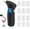 Peppy Tragbarer Alkoholtester zertifiziert – Tragbarer Alkoholtester mit LCD-Display, professioneller Alkoholtest mit 12 Mundstücken, ideal für Alkoholtests