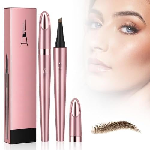 Microblading 3D Magic Eyebrow Pencil - Natural Makeup Fine Stroke 4-Fork-Tip, Long-Lasting Waterproof for Women (01# Light Brown)